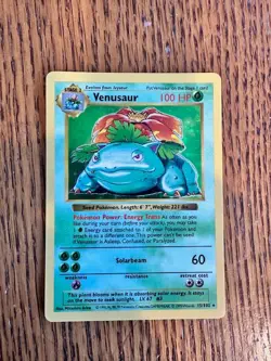 1999 Pokemon Base Set - Venusaur Holo Shadowless - 15/102 Rare Vintage - Image 1