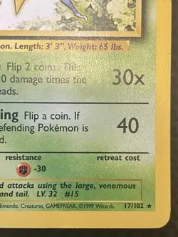 Pokemon TCG Beedrill Non-Holo Rare 17/102 Base Set Unlimited MP - Image 5