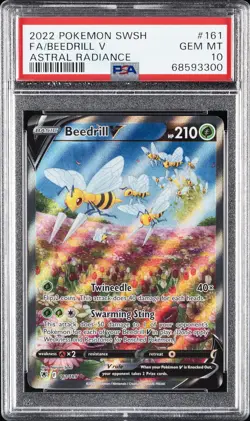 2022 POKEMON SWORD & SHIELD ASTRAL RADIANCE #161 FULL ART/BEEDRILL V PSA 10 - Image 1