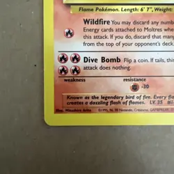 Moltres 27/62 1999 Pokemon TCG Fossil Set Non Holo Rare Card Vintage WOTC HP - Image 3