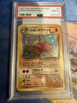 1997 Pokemon Japanese Rocket Dark Dugtrio #51 Holo PSA 10 - Image 1
