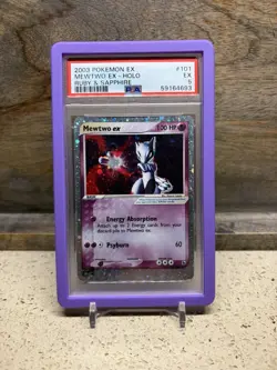 2003 Pokemon Ex Ruby & Sapphire #101 Mewtwo ex Holo PSA 5 - Image 1