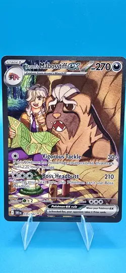 Pokemon TCG Arven's Mabosstiff EX #235/182 Sv10: Destined Rivals Illustration NM - Image 1