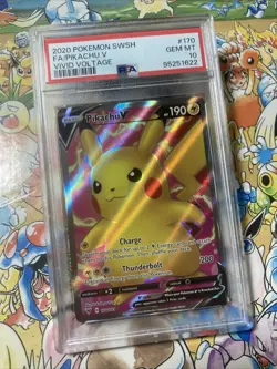 2020 Pokemon SWSH Vivid Voltage #170 Pikachu V FA PSA 10 GEM MINT - Image 2