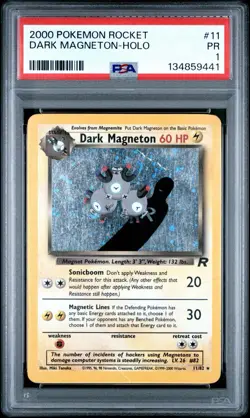 PSA 1 Dark Magneton 11/82 Team Rocket Holo Foil Rare 2000 Pokemon WoTC PR - Image 1