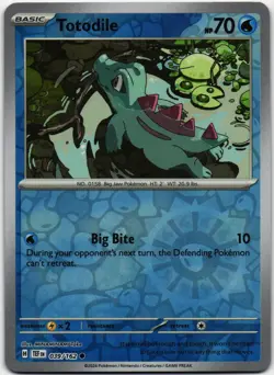 Totodile #039/162 Common Temporal Forces Reverse Holo LP Pokemon TCG - Image 1