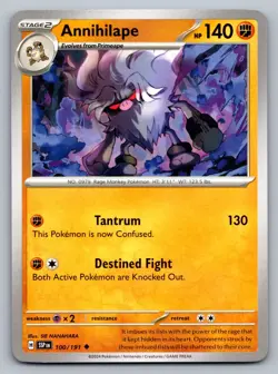 Pokemon TCG SV08: Surging Sparks Annihilape 100/191 - Image 1