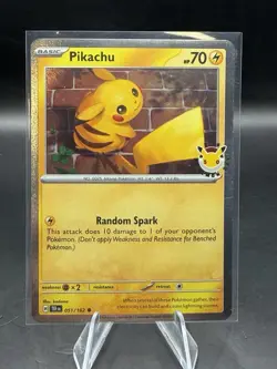 2026 Pikachu 051/162 Pokemon Day 30th Anniversary Stamped Promo Swirl Plus Coin - Image 2