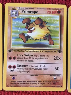 Lot 2: Primeape Goldeen Marowak - 1st Edition /64 Jungle - Pokemon Vintage WOTC - Image 3