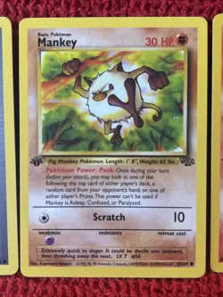 Lot 3: Poke Ball Mankey Rapidash VLP! - 1st Edition /64 Jungle Pokemon Vintage - Image 4