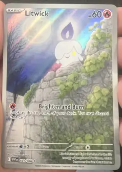 Pokemon Litwick 101/086 Illustration Rare Holo Sv: White Flare Basic HP60 - Image 1