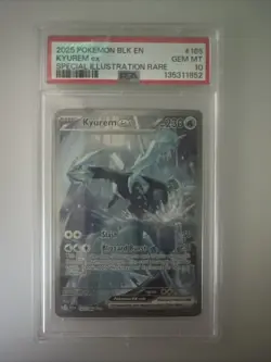2025 POKEMON BLK EN-BLACK BOLT SPECIAL ILLUSTRATION RARE #165 KYUREM EX PSA 10 - Image 1