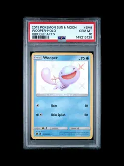 2019 POKEMON SUN & MOON HIDDEN FATES #SV9 WOOPER-HOLO PSA 10 - Image 1
