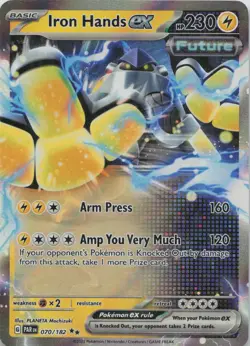 Iron Hands ex 070/182 Double Rare Paradox Rift Pokemon Near Mint - Image 1