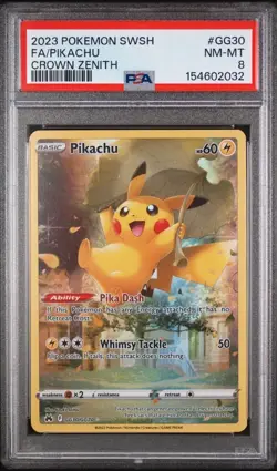 2023 Pokemon SWSH Crown Zenith Pikachu Galarian Gallery GG30 PSA 8 NM-MT - Image 1