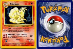 NINETALES 12/102 HOLO HOLO RARE BASE SET UNLIMITED POKEMON LIGHTLY PLAYED - Image 3