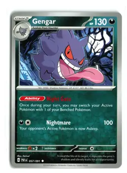 GENGAR 057/091 PALDEAN FATES NON HOLO RARE POKEMON TCG NM - Image 1