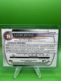 2025 Bowman Draft Baseball Xavier Neyens 1st Chrome Auto #CPA-XN Astros - Image 2