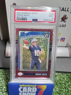 2024 Panini Donruss Optic Drake Maye Red Mojo SP PSA 9 Rated Rookie - Image 1