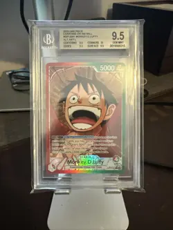 Monkey D. Luffy OP13-001 Carrying on His Will 2025 Leader Alt Art BGS 9.5 - Image 1
