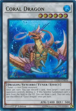 Coral Dragon - LEHD-ENB38 - Ultra Rare - 1st Edition LP Yugioh Legendary Hero De - Image 1