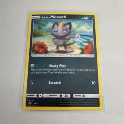 Pokemon Alolan Meowth SM51 Sun & Moon Promo Black Star Basic HP60 Holo 2017 Sui - Image 1