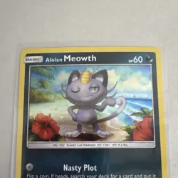 Pokemon Alolan Meowth SM51 Sun & Moon Promo Black Star Basic HP60 Holo 2017 Sui - Image 3