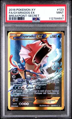 2016 POKEMON BREAKPOINT M GYARADOS #123 FULL ART SECRET PSA 9 MINT #120041096 - Image 1