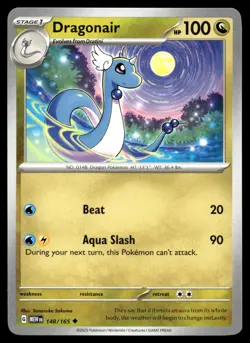 DRAGONAIR 148/165 UNCOMMON 151 POKEMON - Image 1
