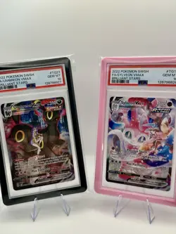 2022 Pokemon Umbreon VMAX TG23 & Sylveon VMAX TG15 Brilliant Stars PSA 10 - Image 2