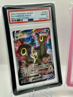 2022 Pokemon Umbreon VMAX TG23 & Sylveon VMAX TG15 Brilliant Stars PSA 10 - Image 3