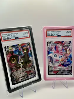 2022 Pokemon Umbreon VMAX TG23 & Sylveon VMAX TG15 Brilliant Stars PSA 10 - Image 5