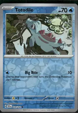Totodile 039/162 Common Temporal Forces Pokemon Reverse Holo Near Mint - Image 1