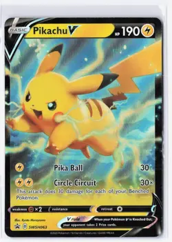 Pikachu V SWSH063 - Black Star Promo - Ultra Rare Pokemon Card - NM - Image 1