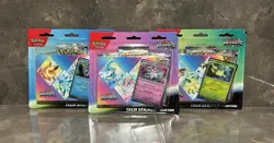 (SET OF ALL 3) Pokemon Prismatic Evolutions Tech Sticker Collection NEW SEALED - Image 1