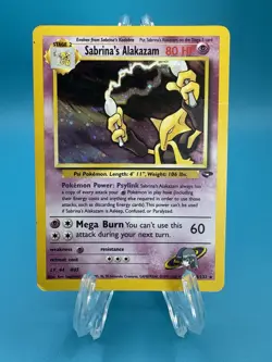 Pokemon Sabrina's Alakazam 16/132 Gym Challenge Holo Rare 80 HP Stage 2 Psychic - Image 1