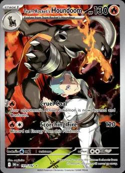 Team Rocket's Houndoom 191/182 Destined Rivals Illustration Rare NM Pokemon TCG - Image 1