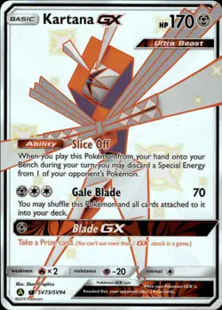 Kartana GX SV73/SV94 Hidden Fates: Shiny Vault Shiny Holo Rare NM Pokemon TCG - Image 1