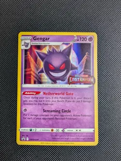 Pokemon TCG Gengar SWSH241 Lost Origin Stamped Prerelease Black Star - Image 1