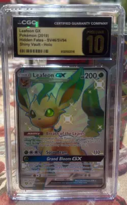 Pokemon Leafeon GX Full Art #SV46 CGC 10 Pristine Hidden Fates POP 42 - Image 1
