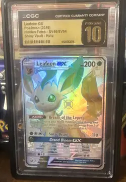 Pokemon Leafeon GX Full Art #SV46 CGC 10 Pristine Hidden Fates POP 42 - Image 2