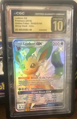 Pokemon Leafeon GX Full Art #SV46 CGC 10 Pristine Hidden Fates POP 42 - Image 3