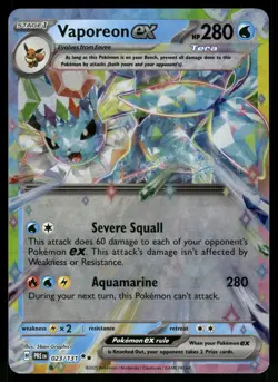 Vaporeon ex NM 023/131 SV: Prismatic Evolutions Pokemon - Image 1