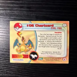Pokemon 2000 Topps TV Animation Edition Series 3 Charizard #06 - Image 2