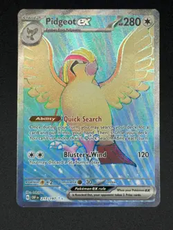 Pidgeot Ex 217/197 Full Art Obsidian Flames, Pokemon TCG - NM - Image 1