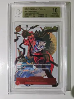 One Piece CCG Monkey.D.Luffy 3rd Anniversary Event Winner Promo ST01-012 BGS 10 - Image 1