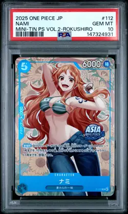 2025 ONE PIECE JAPANESE MINI-TIN PACK SET VOL.2 KOUSHI ROKUSHIRO NAMI PSA 10 - Image 1