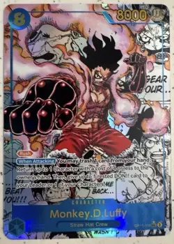 Manga Monkey.D.Luffy OP11-118 Secret Rare Foil A Fist of Divine Speed 8000 Pow… - Image 1