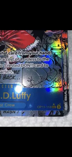 Manga Monkey.D.Luffy OP11-118 Secret Rare Foil A Fist of Divine Speed 8000 Pow… - Image 4