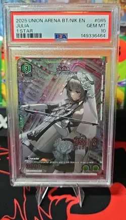 2024 UNION ARENA GODDESS OF VICTORY: NIKKE 085 JULIA 1 STAR PSA 10 - Image 1